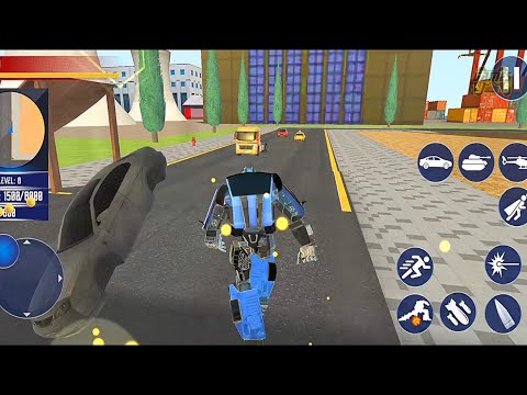 US Police Robot Flying Car Game 21: Helicopter Flying Car Robot Transformation #2 - Android Gameplay