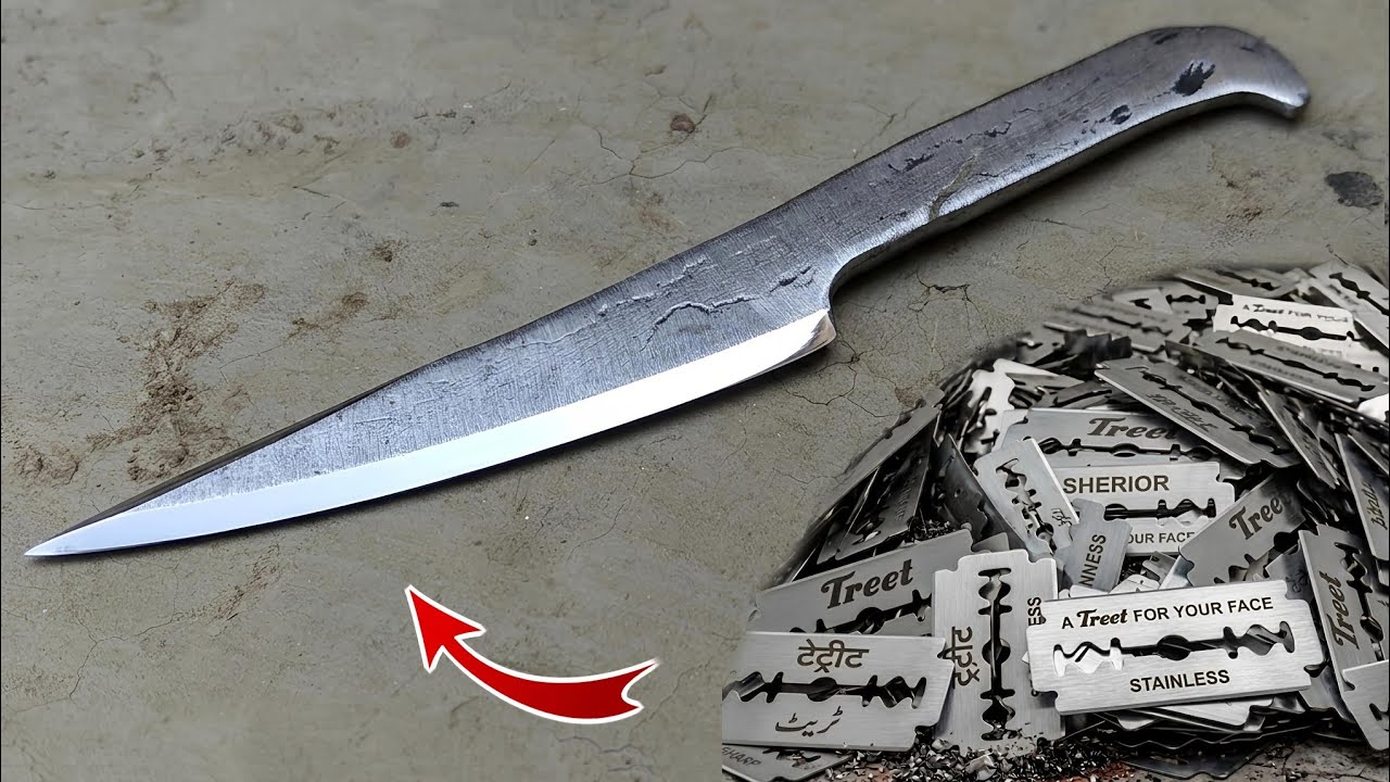 Making A Knife From Razor Blades | Knife Making | Homemade Knife | How To Make Knife | DIY Knife