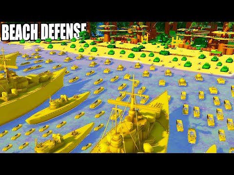 Can Green ARMY MEN Defend D-DAY Beach Invasion!? - Attack on Toys