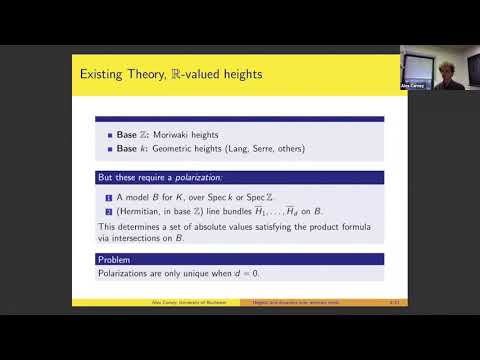 Heights and dynamics over arbitrary fields - Carney Alexander