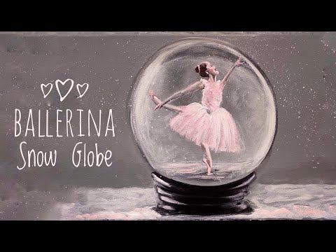 How To Paint BALLERINA SNOW GLOBE | Acrylic step by step painting tutorial
