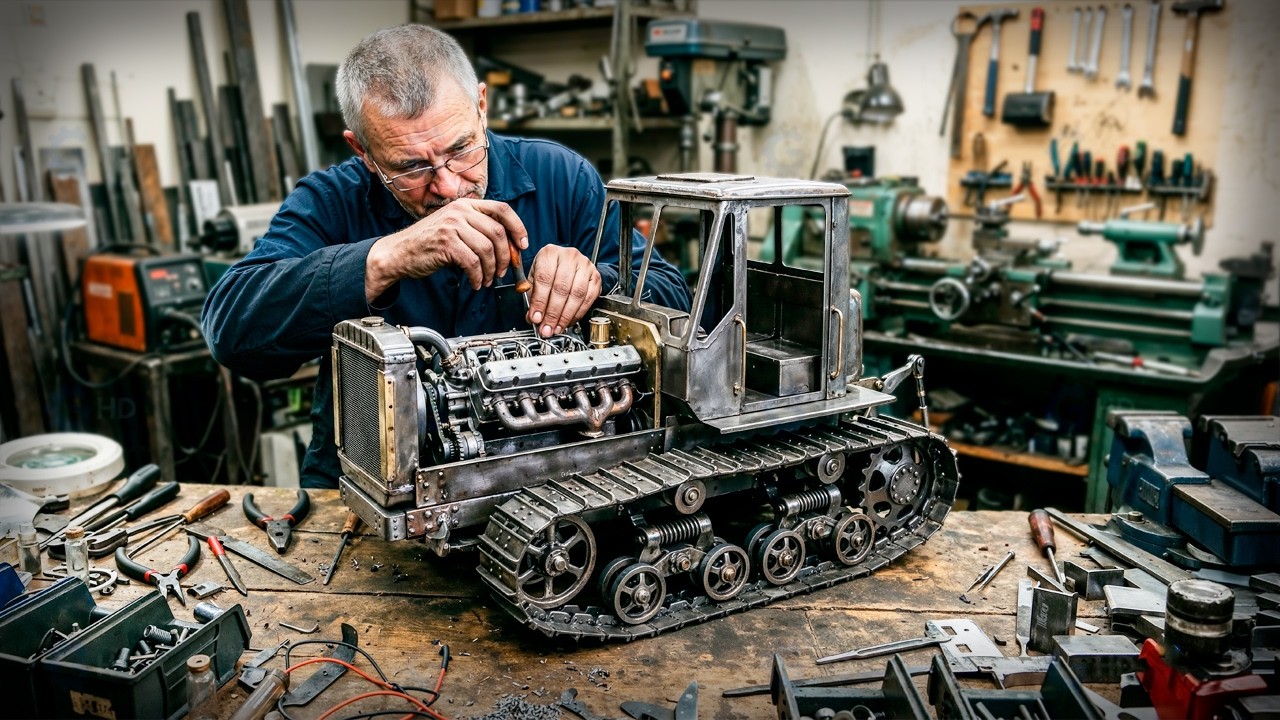 Man CASTS and MACHINES a Fully Functional Scale RC METAL TRACTOR | Start to Finish