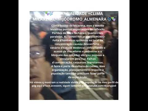 🎭🎶IMPARCIALIDADE +CLIMA MICARETAL+MIJÓDROMO_ALMENARA 🎶🎭- Comenta, curte, inscreva-se