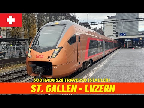 Cab Ride St. Gallen → Luzern (Südostbahn SOB, Switzerland, November 2025) driver's view 4K