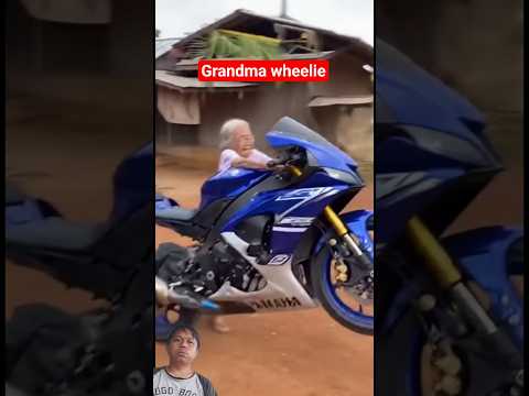 nenek perkasa wheelie dengan motor sport 🤣 mighty grandma wheelie