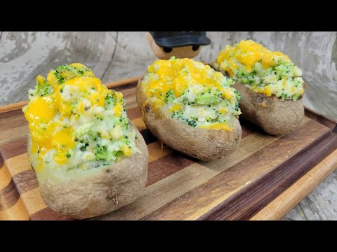 Awesome Broccoli Cheddar Stuffed Baked Potatoes