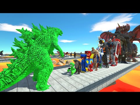 Godzilla Green vs Destoroyah LAVA DEATH RUN - Animal Revolt Battle Simulator
