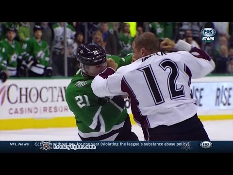 Jarome Iginla vs Antoine Roussel Feb 3, 2015