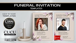 How to edit funeral Canva template | Spanish & English Funeral Templates