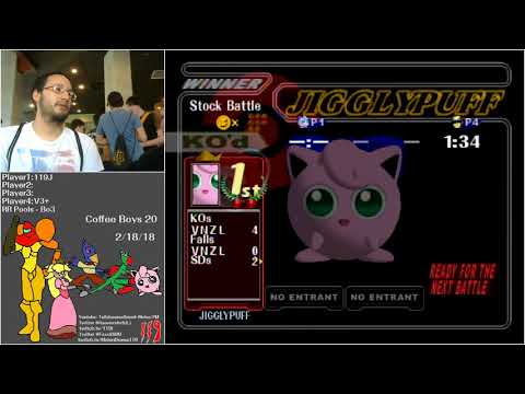 CB 2/18/18 - Melee Singles - 119J (Jigglypuff) Vs. V3+ (CaptainFalcon) - RR Pools