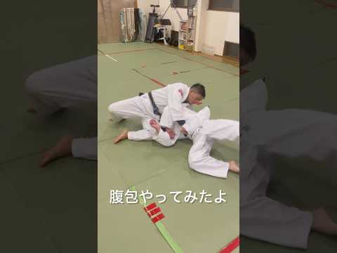 柔道寝技 亀の相手を腹包みで返す