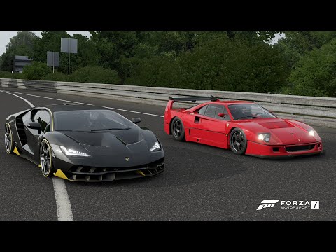 Forza 7 Drag race: Lamborghini Centenario vs Ferrari F40 Competitzione