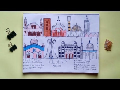 Drawing of Algeria LandMarks | Famous places of Algeria