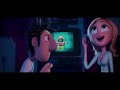 Cloudy With A Chance Of Meatballs Sam Interviewing Flint Building The Satelite