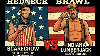 Redneck Brawl KNEE POPS OUT Scarecrow Indiana Lumberjack tallest fight ever recorded to date 🥊 