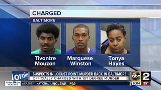 Suspects in Locust Point murder back in Baltimore and officially charged with murder