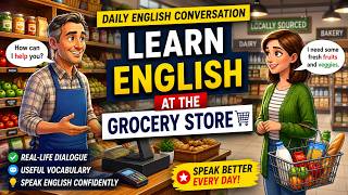 Learn English at the Grocery Store  Shopkeeper & Customer Conversation