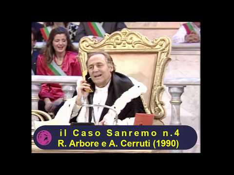 Sketch Renzo Arbore e Alfredo Cerruti in "il caso Sanremo n.4" del 1990