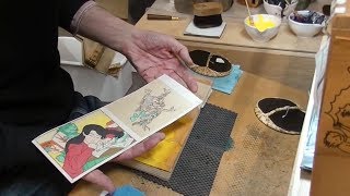 Unintentional ASMR 👹 Japanese Woodblock Print of Yokai Ghosts (carving, brushing, soft spoken)