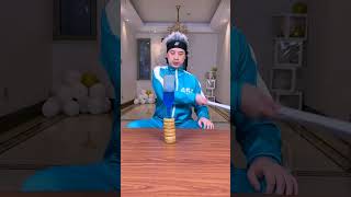 Block Stacking Challenge! #funnyfamily #partygames #shorts