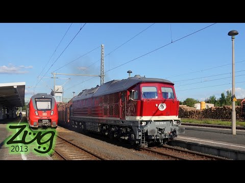BR232 (Ludmilla) der WFL mit Holzzug in Sonneberg