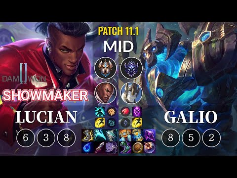 DWG Showmaker Lucian vs Galio Mid - KR Patch 11.1