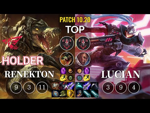 RW Holder Renekton vs Lucian Top - KR Patch 10.20