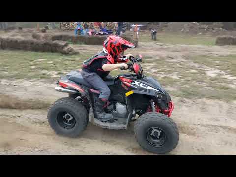 Grayson tests out his 2023 Can-Am Renegade 110 XXC with HMF exhaust on track!
