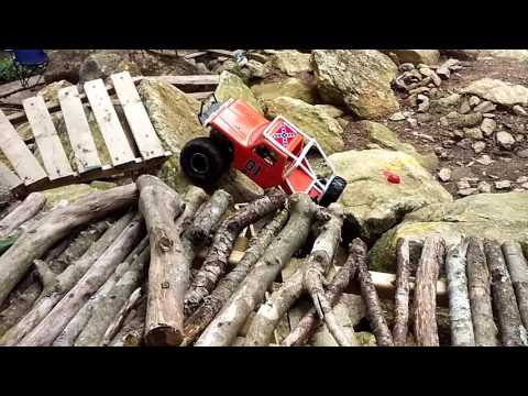 "REBEL YELL" trailing the BONE YARD damp slick rocks