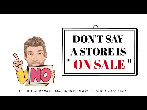 English tutor Nick P Common Errors (11) Don't Say a Department Store is on Sale - Animated