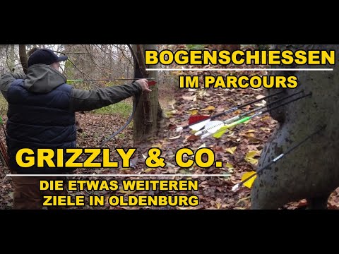 Wir schießen die weiten Ziele auf dem 3D Parcours der 3D Archers in Oldenburg / Wiefelstede.