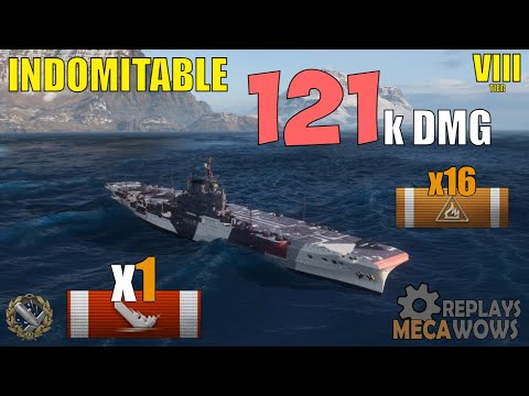 INDOMITABLE 121k damage, 1 frag, 2.2k, RANKED | World of Warships Gameplay