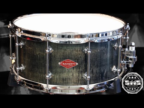 Craviotto Private Reserve 6.5X14" Snare Drum Curly Maple (Ebonized & Green Stained Oil Finish) image 12