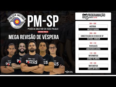 CONCURSO PM SP: MEGA REVISÃO DE VÉSPERA