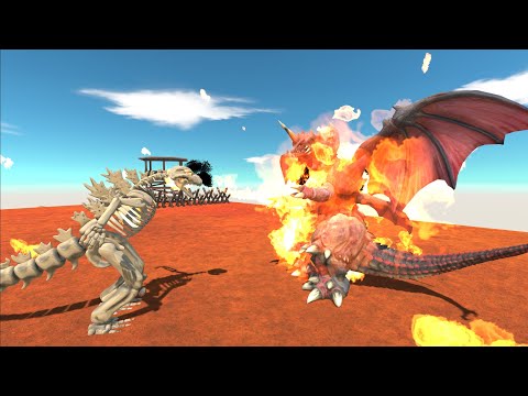 DESTOROYAH VS GODZILLA SKELETON - Animal Revolt Battle Simulator