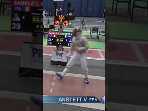 Sabre Fencer Makes 1000 IQ Play #shorts