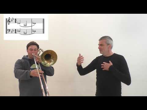 Bindeübung mit den Tönen B, F und B