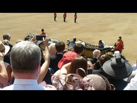 Trooping the colour. Queen Elizabeth and Prince Philip. June 17, 2017