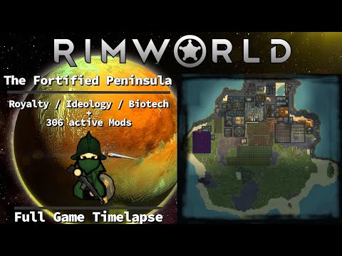 Rimworld 1.4 - The Fortified Peninsula - Full Game Timelapse