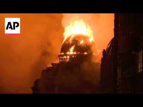 Video Thumbnail: Major fire at Glasgow building closes Scotland's busiest train station