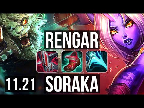 RENGAR vs SORAKA (TOP) (DEFEAT) | 2.2M mastery, 1800+ games, Legendary | EUW Master | 11.21