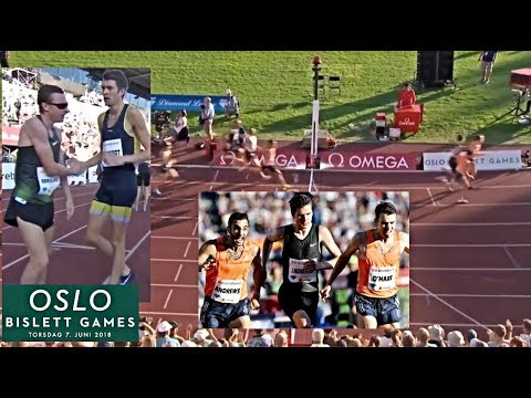 Kalle Berglund 3.37,40 & Johan Rogestedt 3.40,81 - 1500 m - Bislett G, Oslo 7 juni 2018