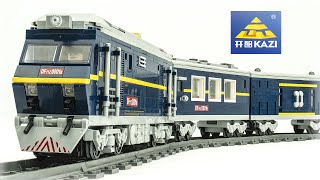 KAZI General Jim's City Series Blue Diesel Cargo Building Blocks Bricks Train Set Unboxing