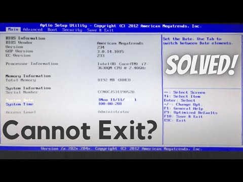Cannot Exit Aptio Setup Utility -  [SOLVED] Fix # 2 [ayusin ang laptop na natigil sa aptio setup]