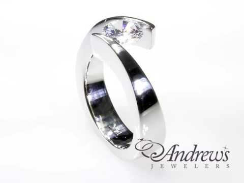 Diagonal Tension-Set Solitaire Mounting-135-01372