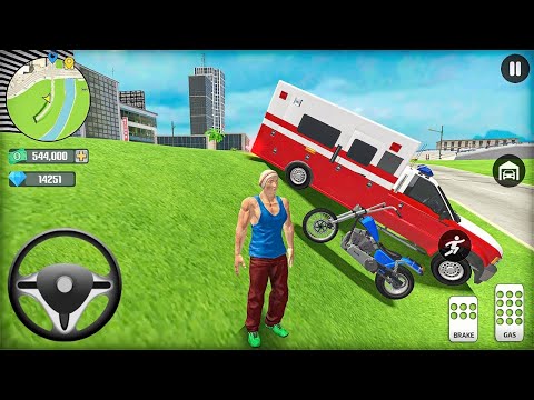 Ambulance, Bike & Police Car Driving in Open World Game - Android Gameplay