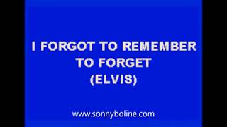 I FORGOT TO REMEMBER TO FORGET