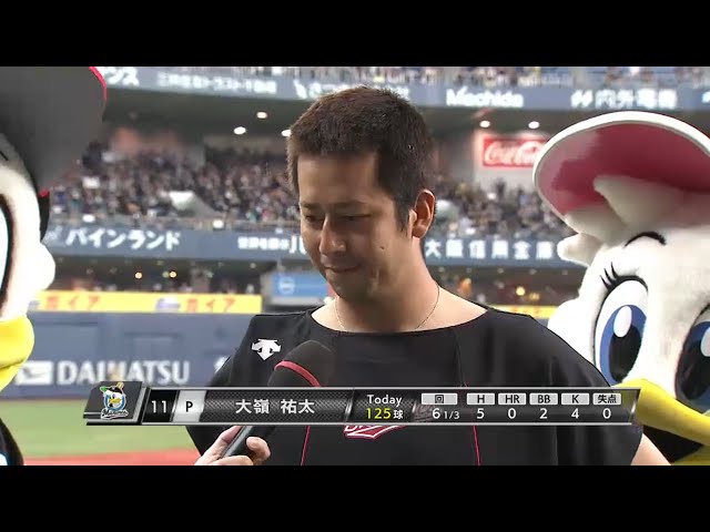マリーンズ・大嶺祐投手ヒーローインタビュー 2015/8/16 Bs-M
