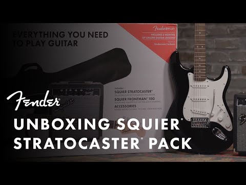 Гитарный набор SQUIER by FENDER STRATOCASTER PACK LR BLACK GIG BAG 10G - 230V EU