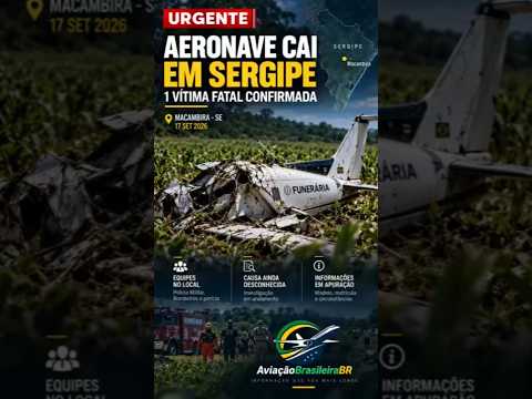 Aeronave de pequeno porte cai na zona rural de Macambira (SE). #Aviação #Sergipe #Shorts